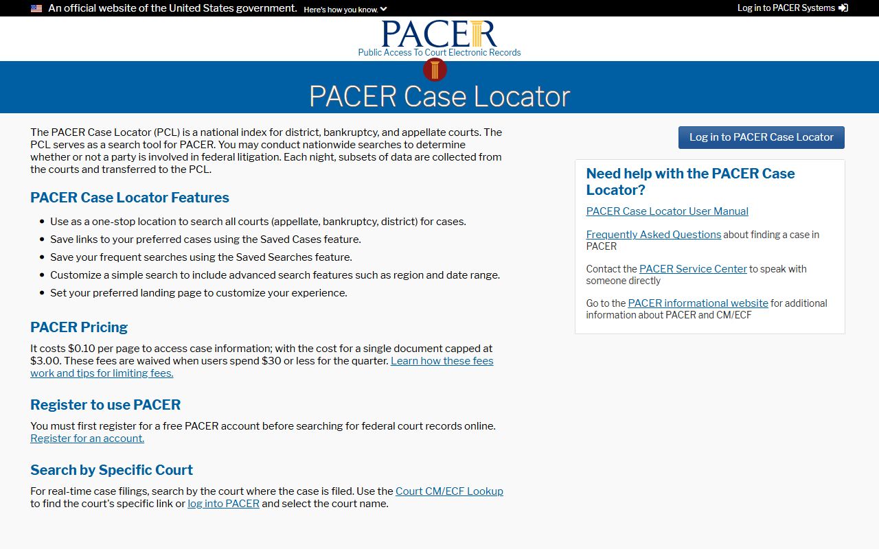 Marion County Circuit Court Clerk records PACER Case Locator source