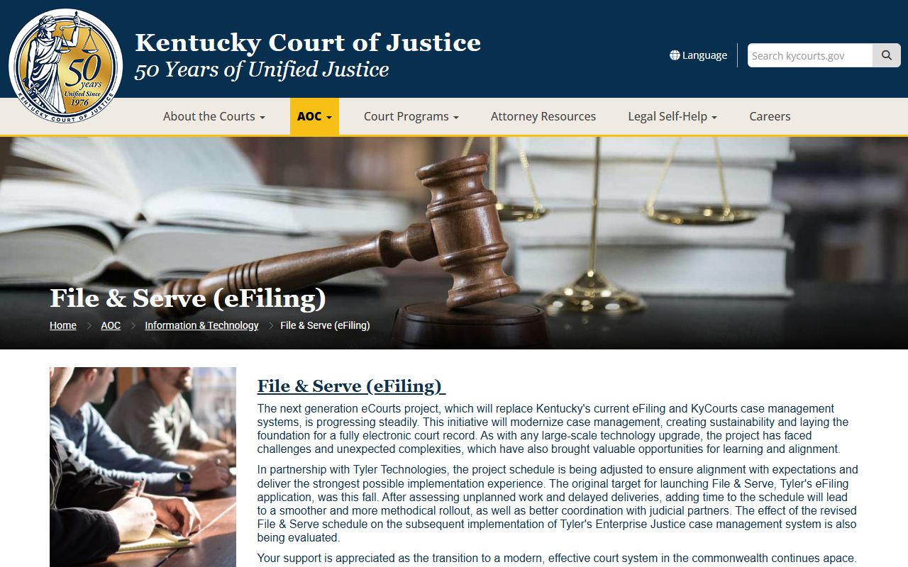 Marion County court dockets Kentucky File and Serve information