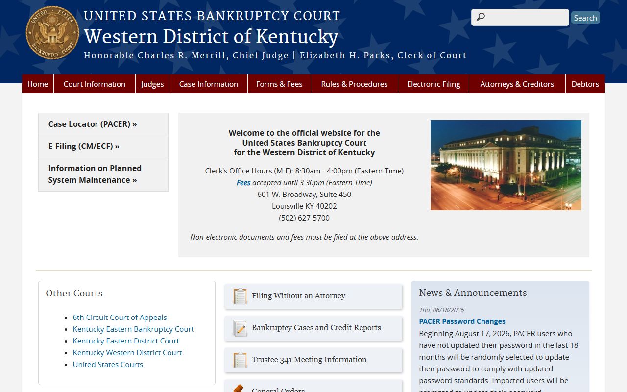 Marion County bankruptcy court records Western District of Kentucky