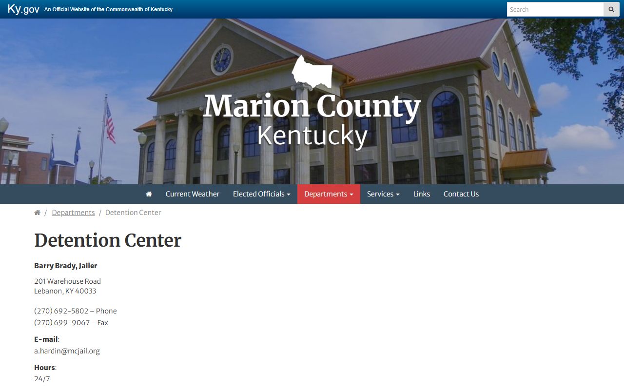 Marion County warrant records detention center official page